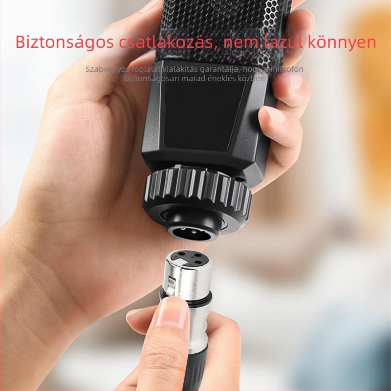 XLR férfi–női bővítő audio kábel mikrofonhoz, nikkelezett bevonat, OFC rézmag, RoHS, súly 60 g