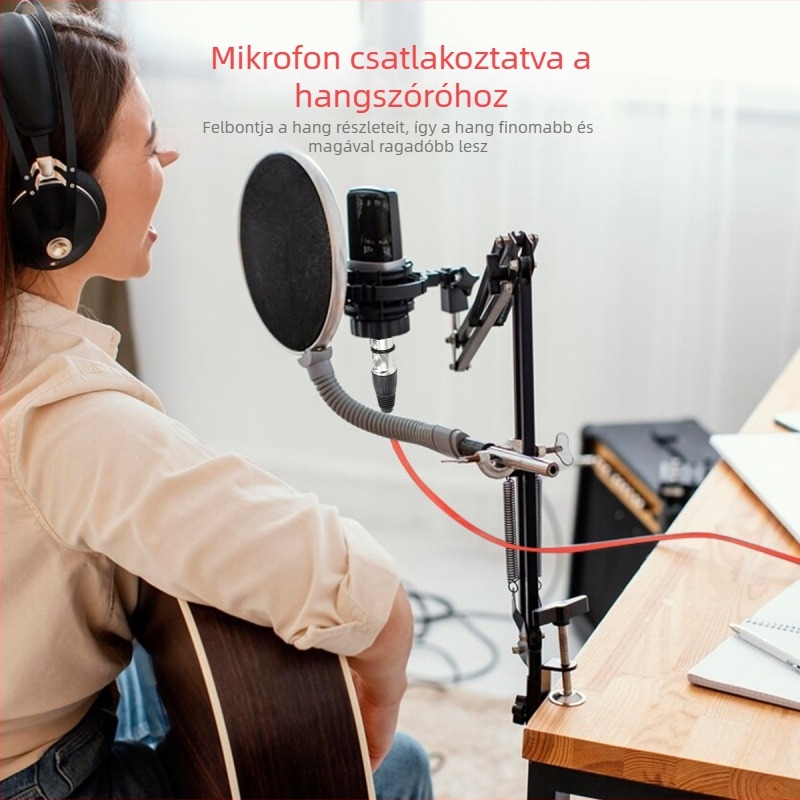 XLR férfi–női bővítő audio kábel mikrofonhoz, nikkelezett bevonat, OFC rézmag, RoHS, súly 60 g