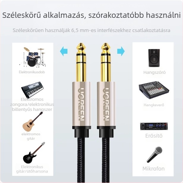 Hangszerkábel zajcsökkentéssel - gitárhoz, basszushoz, keverőhöz és hangfalhoz