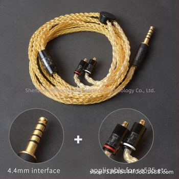 8 szálú DIY fonott audiokábel, 7N monokrystalin réz aranyozással, 0,78 mm MMCX, IM IE80 A2DC