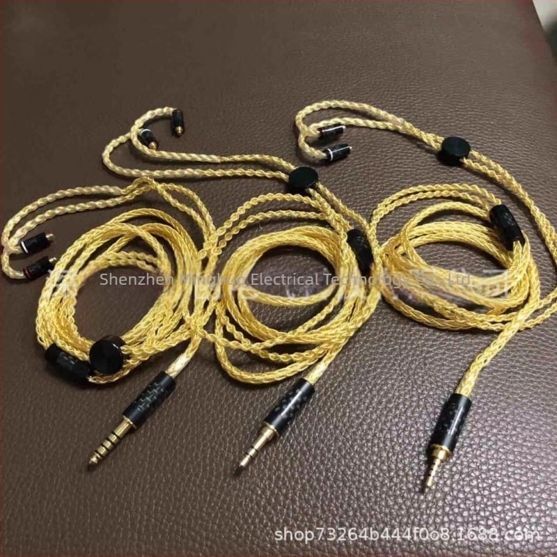 8 szálú DIY fonott audiokábel, 7N monokrystalin réz aranyozással, 0,78 mm MMCX, IM IE80 A2DC