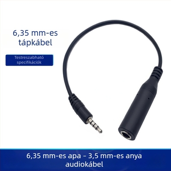 6,5 mm női csatlakozó – 3,5 mm férfi audio kábel elektromos zongorához és gitárhoz, mikrofon- és fejhallgatóadapter kábel