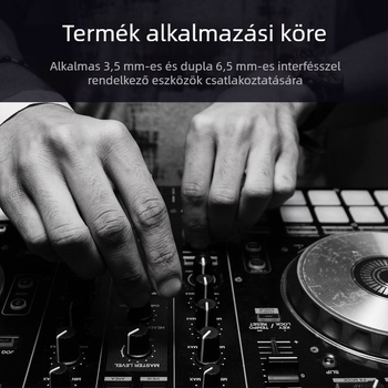 6,35 mm-es billentyűzet-adapterkábel: 3,5 mm-től két 6,5 mm-es gitár jackig, audio kábel