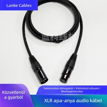 XLR háromvezetékes, férfi-női, audio kábel mikrofonhoz, kiegyensúlyozott