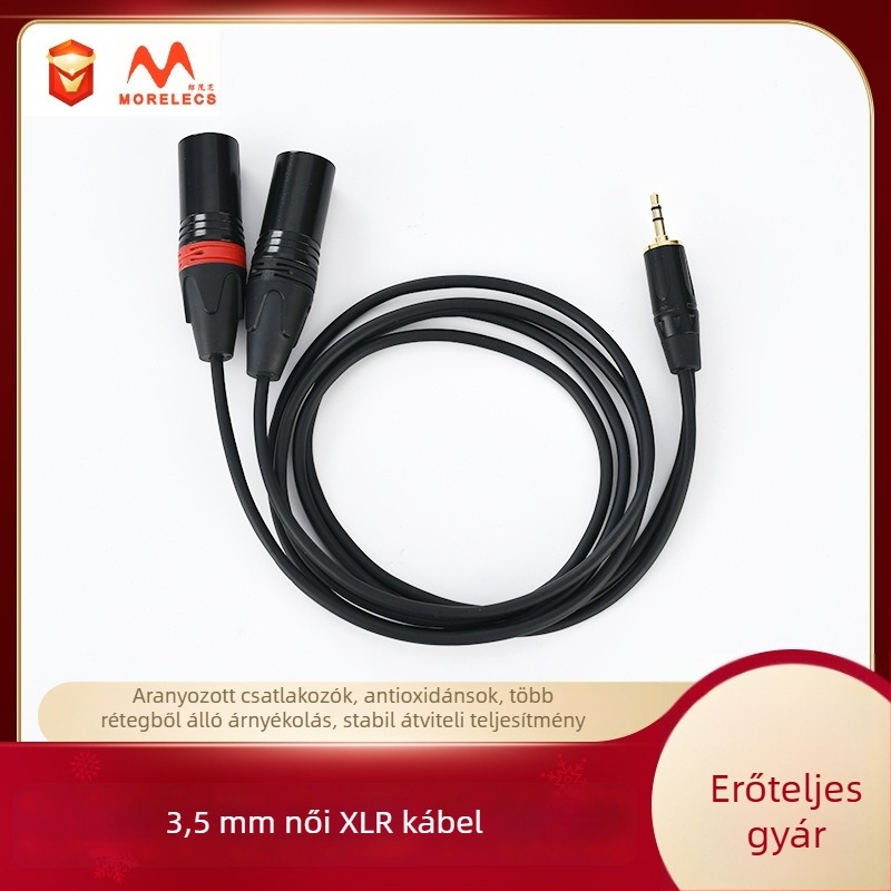 Shao Maozhi audio kábel, 3,5 mm-es XLR-F-hez, aranyozott, rézmagú, PC-hez