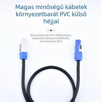 3‑pontos légi csatlakozós tápkábel LED‑ekhez, színpadi fényekhez és hanghoz – OFC réz vezetők, nikkelezve, ISO 9001