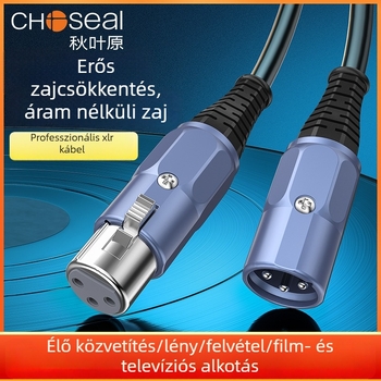 XLR audió hosszabbító kábel, kiegyensúlyozott hárommagos, réz vezető, fonott kialakítás, CE tanúsítvány
