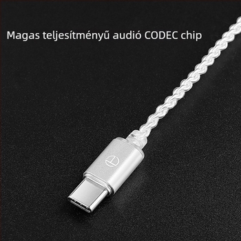 Type-C audio kábel ezüstbevonatos vezetővel, modell A7-TC