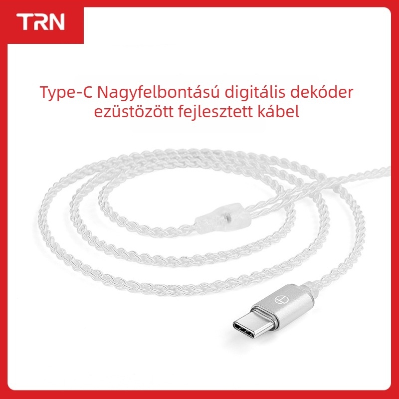 Type-C audio kábel ezüstbevonatos vezetővel, modell A7-TC