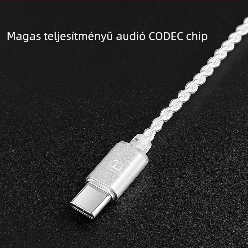 Type-C audio kábel ezüstbevonatos vezetővel, modell A7-TC