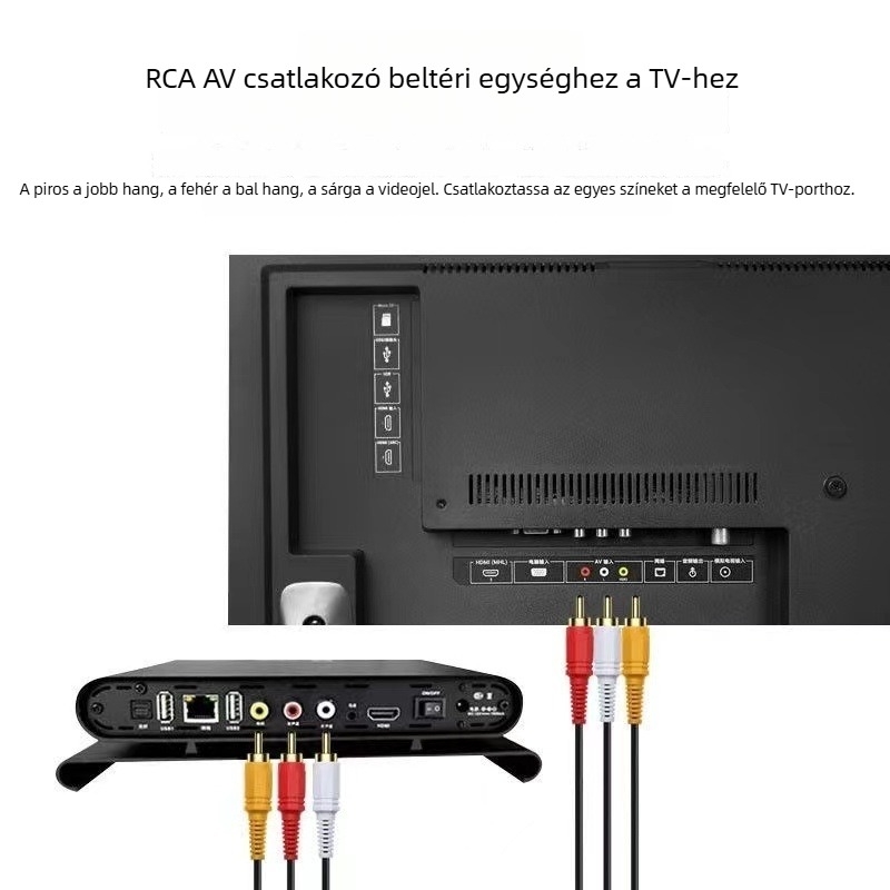 3 RCA-3 RCA AV-kábel hanghoz és videóhoz, DVD-lejátszóhoz, set-top boxhoz és régi tévéhez