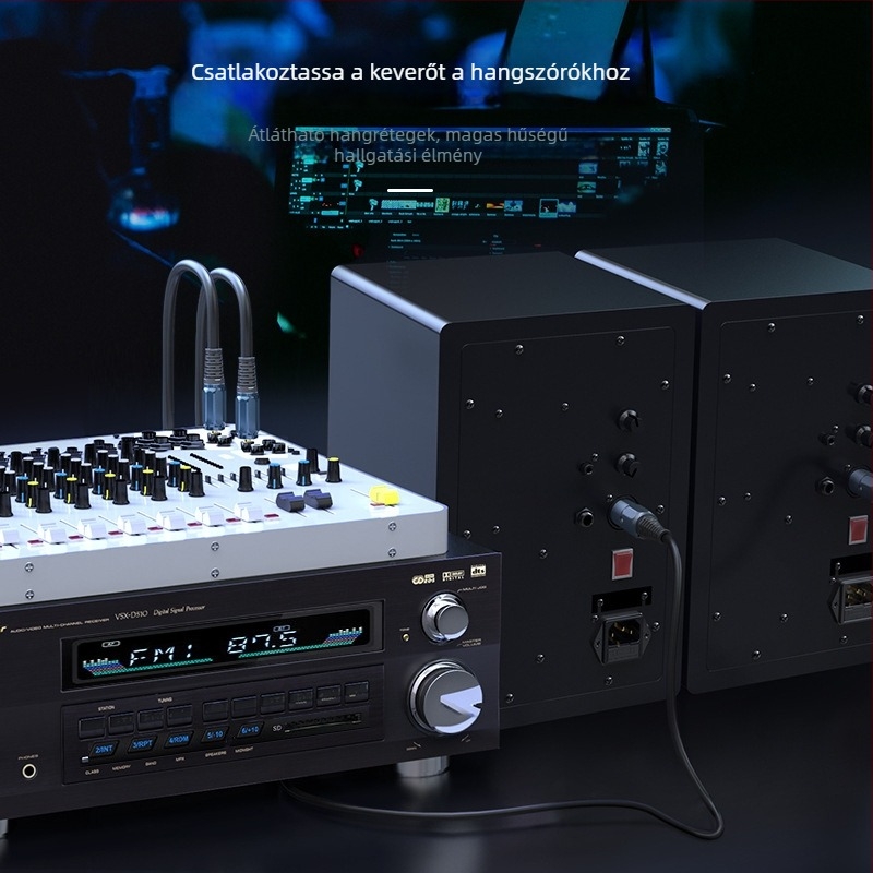 Choseal/Akihabara QS3528 Dual-Lotus RCA női audio kábel, aranyozott csatlakozók, oxigénmentes réz vezető, modell QS3528