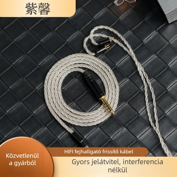 Zixin 4‑magos monokristályos réz ezüstözött Hi‑Fi fejhallgató kábel, upgrade kábel, csatlakozók 0.782 / QDC / TFZ / MMCX