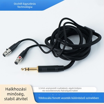 MMCX csatlakozós hangkábel, ezüstbevonat rézhuzal, oxigénmentes réz, ezüstbevonat felület, testreszabható hossz