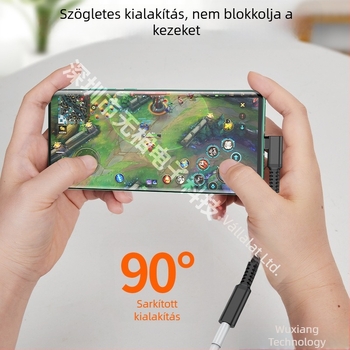 90°-os Type-C 3,5 mm audio adapter, független DAC-szal, digitális hang, Hi‑Fi