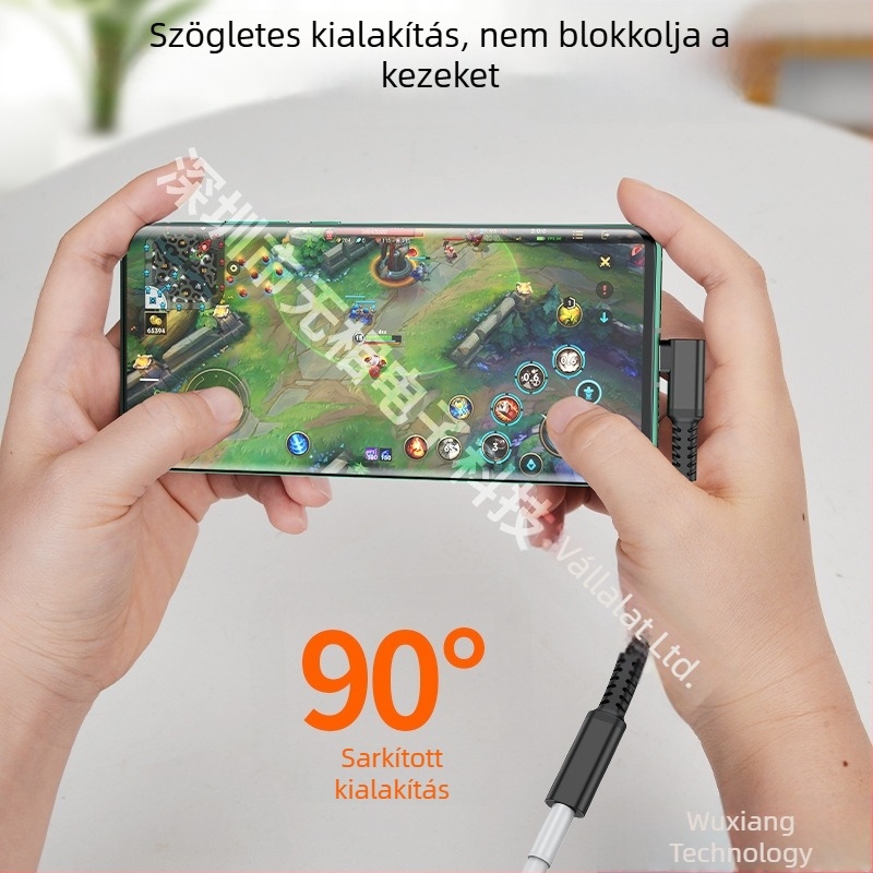 90°-os Type-C 3,5 mm audio adapter, független DAC-szal, digitális hang, Hi‑Fi