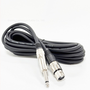 6,35 mm-től XLR-ig kiegyensúlyozott audió kábel, ezüstfehér, férfi–női vég, mikrofonkábel