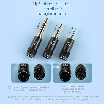 TRN Sea Serpent fejhallgató audió kábel, négyszálas ezüstözött rézvezető, 5‑pin csatlakozóval, cserélhető audio plug