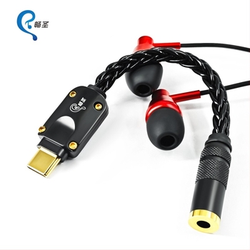 Hi‑Fi USB‑C‑től 3,5 mm-es audio kábel ALC5686 dekóddal, ezüstözött réz mag, oxigénmentes réz vezető, 38 g