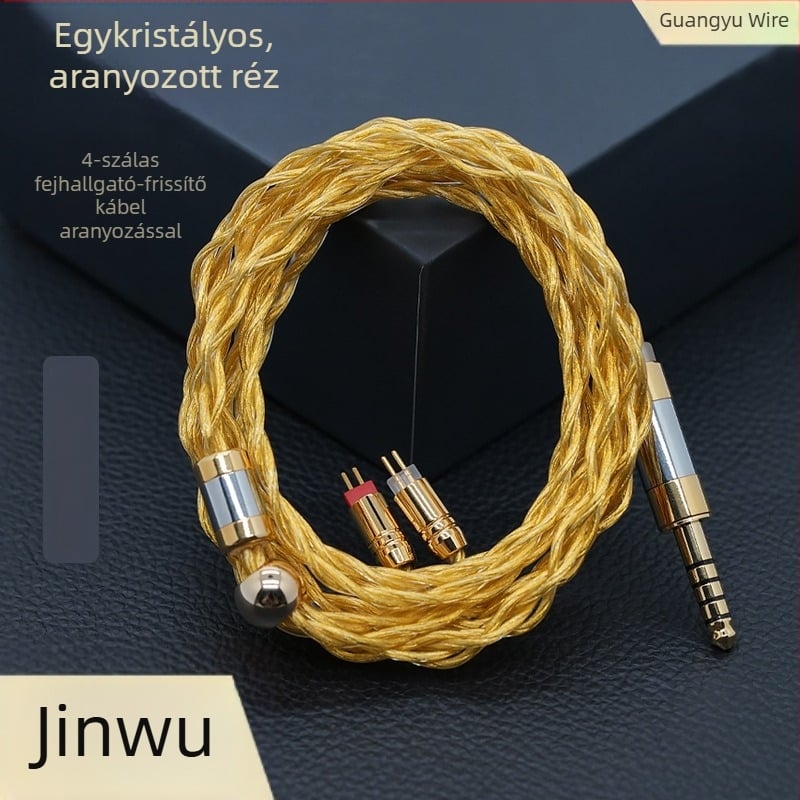 4-szálas monokristályos réz aranyozott fejhallgató-Upgrade kábel MMCX 0,78 mm / 2-pin QDC, 4,4 mm és 3,5 mm audio kábel