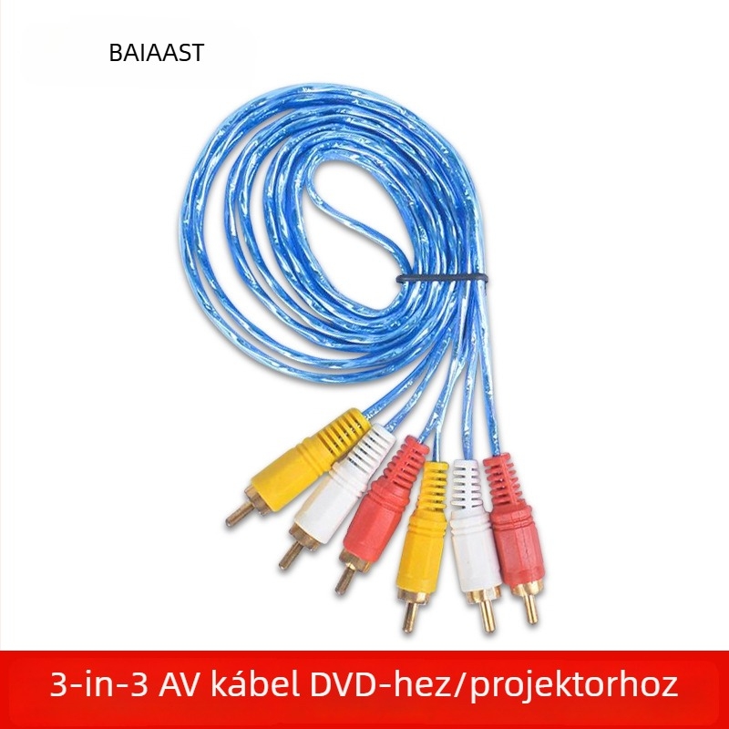 AV-kábel, 3RCA-ról 3RCA-ig, Lotus árnyékolt audió/videó kábel a TV-hez