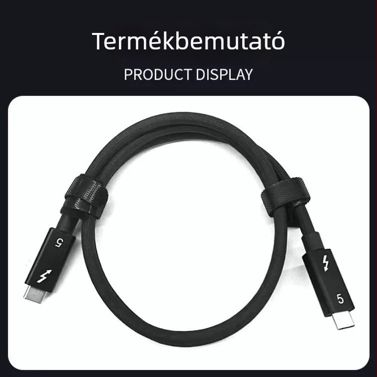 Type-C adatkábel, 120G nagysebességű átvitel, ezüstbevonatú rézvezető, fonott kábel, 240W gyorstöltés