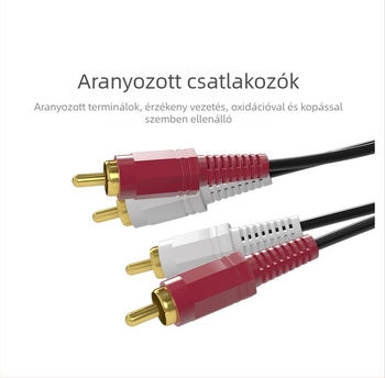 Audió kábel, Binda Two-on-Two, 2RCA, aranyozott, réz bevonat acél vezető, audio/TV/DVD-hez