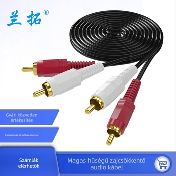 Audió kábel, Binda Two-on-Two, 2RCA, aranyozott, réz bevonat acél vezető, audio/TV/DVD-hez