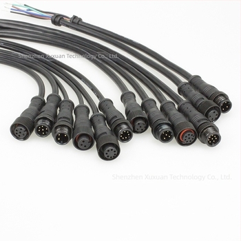 IP67 vízálló M12 érzékelő kábel, fémből készült anyás csatlakozóval, kültéri LED tápkábel, OEM feldolgozás, 2-6 magos opciók