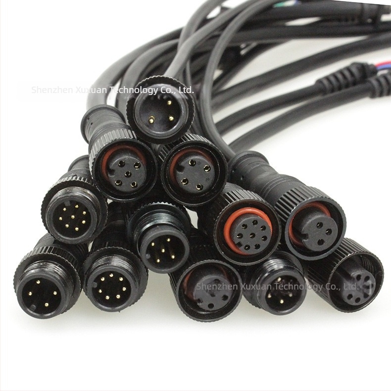 IP67 vízálló M12 érzékelő kábel, fémből készült anyás csatlakozóval, kültéri LED tápkábel, OEM feldolgozás, 2-6 magos opciók