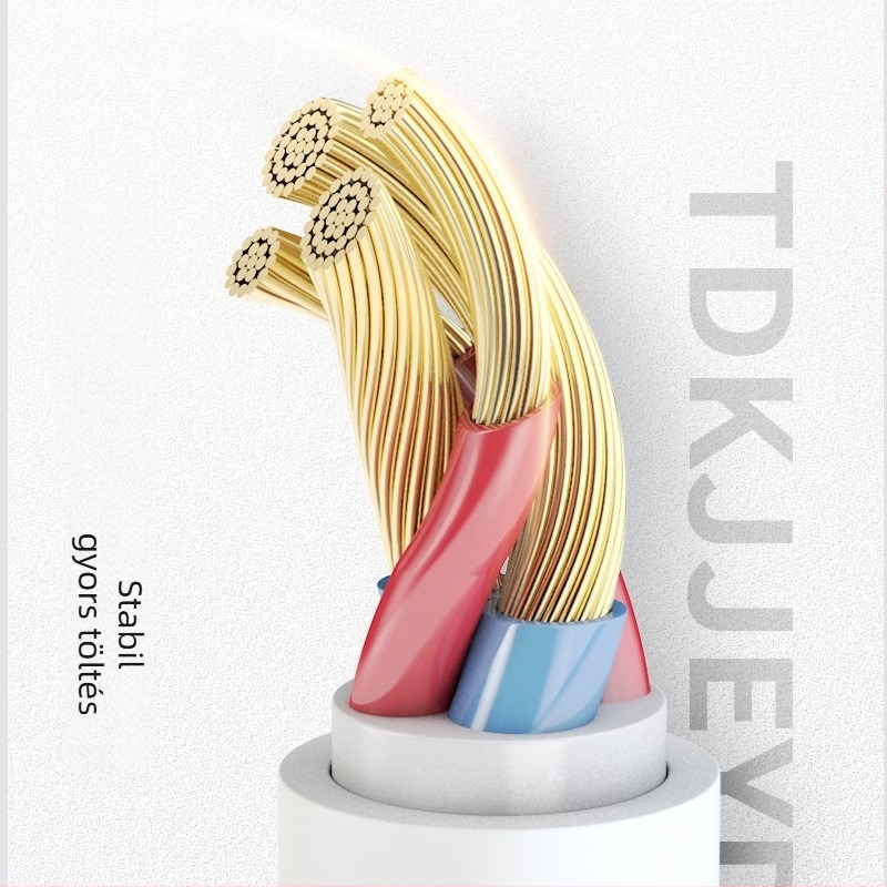 Type-C gyorstöltő adatkábel, 100W, egycsatlakozós fej, TPES