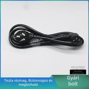 IEC C13 tápkábel, tiszta réz, 10A, 3-vezetékes, 90°-os szög