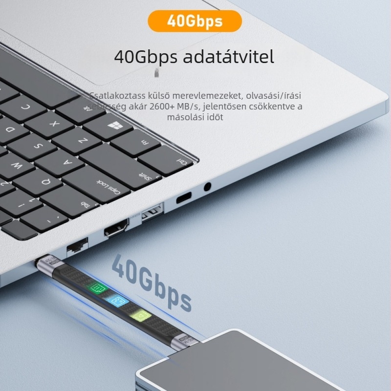 Type-C–Type-C adatkábel, 240W, 40Gbps, 8K60Hz, Thunderbolt 4 kompatibilis