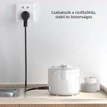 3-lyukas csatlakozóval és 90°-os szögű tápkábel, 2500W/10A, számítógép, monitor, nyomtató, rizsfőző és mahjong gép számára