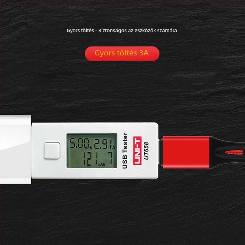 Kötött adatkábel egy bemenettel és három kimenettel, Micro USB és Type-C csatlakozók, gyors töltés max. 20W