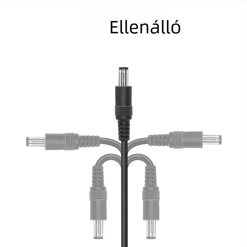 USB-DC 5,5×2,1 mm tápegység kábel osztóval, 1–2 kimenet, kis készülékekhez
