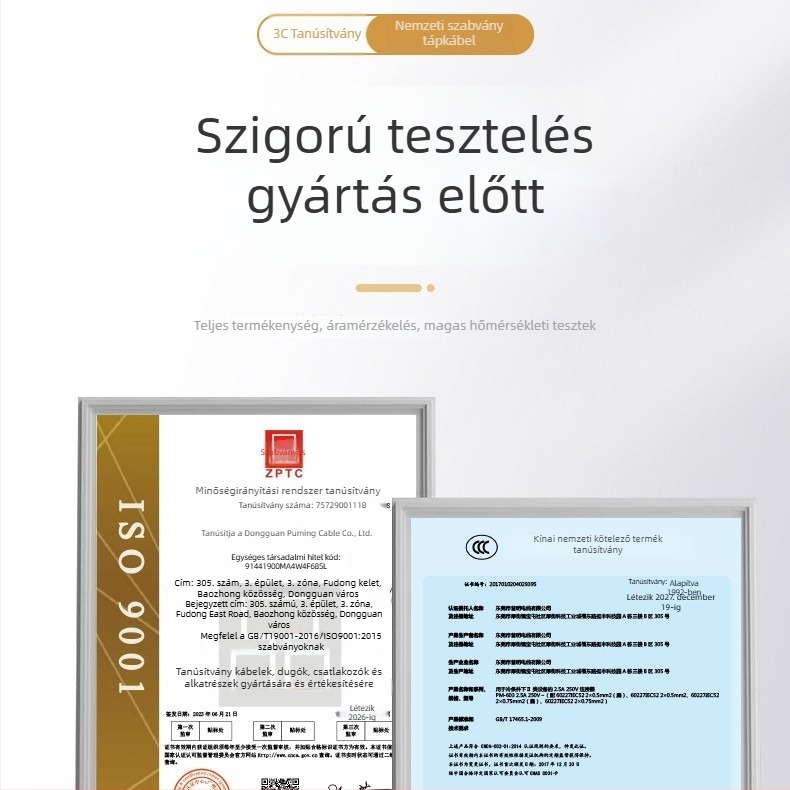 PUMING 009 Tápkábel, 0,5 m, klímaberendezésekhez és elektromos berendezésekhez