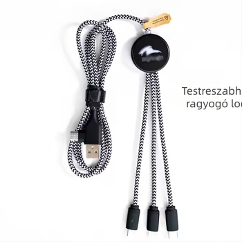 Nothing LED-logóval ellátott töltő- és adatkábel – 3-in-1, One-to-Three, hossz 120 cm, OEM feldolgozás