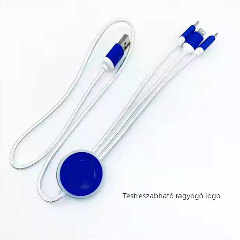 Nothing LED-logóval ellátott töltő- és adatkábel – 3-in-1, One-to-Three, hossz 120 cm, OEM feldolgozás