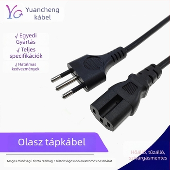 Olasz dugóval ellátott tápkábel C13-hoz, 3-vezetékes, 0,75 mm²