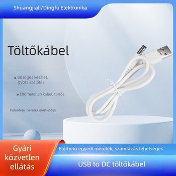 USB-tól DC-ig tápcsatlakozó kábel, rézmaggal, DC csatlakozó kerek lyukas, hossza 0,2–1 m, Bluetooth hangszóróhoz