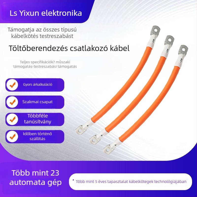 Energia-tároló modulokhoz kapcsoló kábel, magasfeszültségű, többmagos, ónnal bevont rézvezető