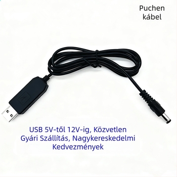 USB Boost kábel DC tápegységhez, DC 5,5×2,1 mm csatlakozóval, 12V, Routerhez és Modemhez, Puchen által testreszabott