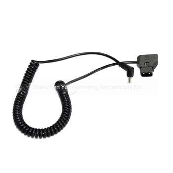 D-Tap a DC 5,5×2,1 mm tápegységvezeték BMPC 4K-hoz, 1,5 m hosszú, hajlított rugós kábel