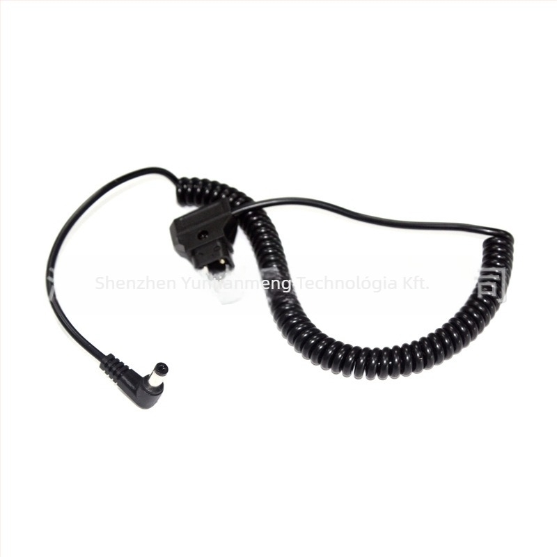 D-Tap a DC 5,5×2,1 mm tápegységvezeték BMPC 4K-hoz, 1,5 m hosszú, hajlított rugós kábel