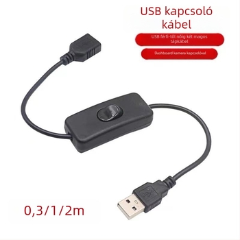 USB 2.0 férfi–nő töltő hosszabbító kábel kapcsolóval, kompatibilis asztali lámpára, ventilátorral és autós DVR-rel (Márka: Yilian; Modell: USB; Piaci megjelenés: 2021; Szállítási típus: Spot)