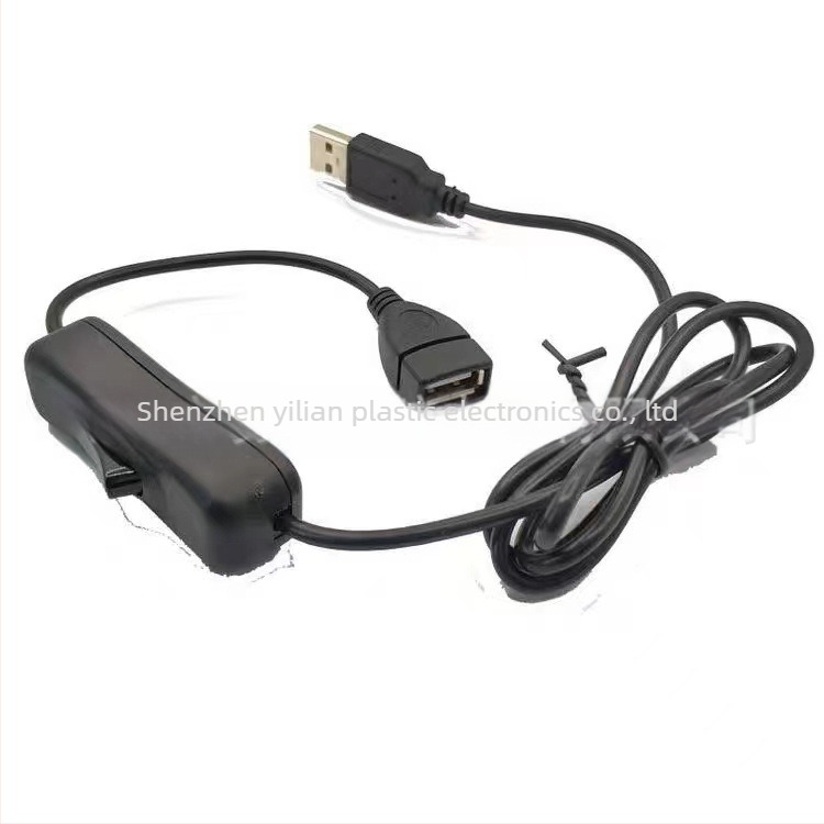 USB 2.0 férfi–nő töltő hosszabbító kábel kapcsolóval, kompatibilis asztali lámpára, ventilátorral és autós DVR-rel (Márka: Yilian; Modell: USB; Piaci megjelenés: 2021; Szállítási típus: Spot)
