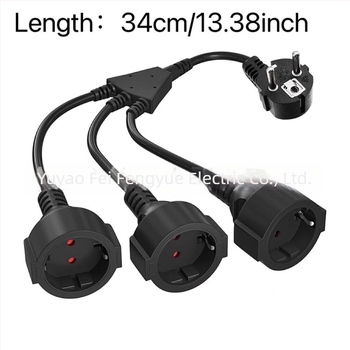 EU-s standard hosszabbító kábel 1–3, 3-pontos férfi–női, 3-vezetékes, 1,5 mm²