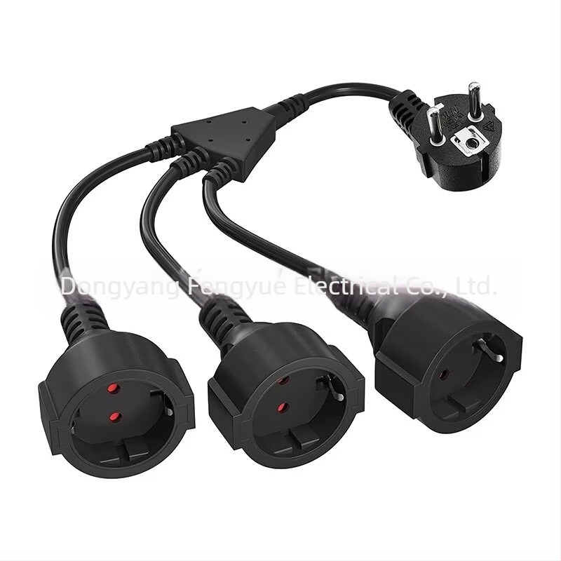 EU-s standard hosszabbító kábel 1–3, 3-pontos férfi–női, 3-vezetékes, 1,5 mm²