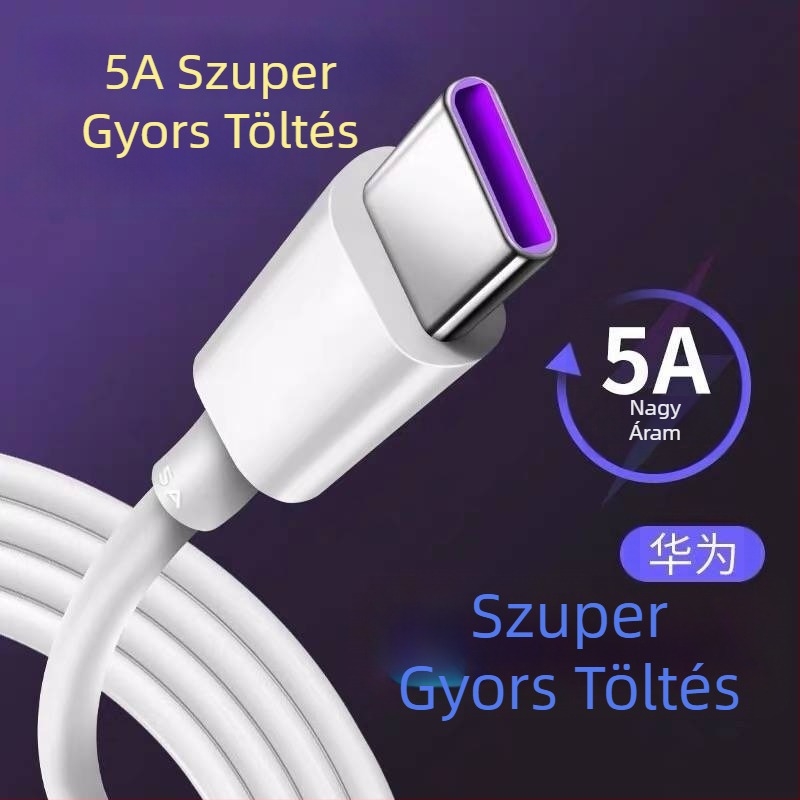 Type-C adat- és töltőkábel — gyors töltés, egyfejű csatlakozó, nem testreszabható